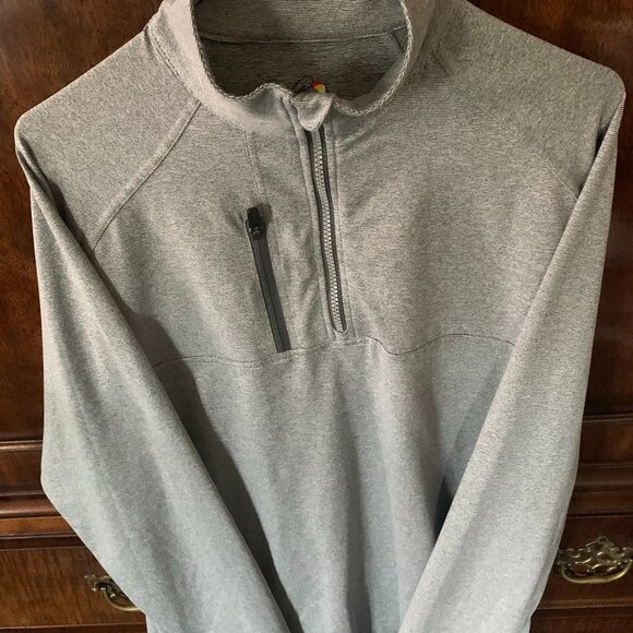 Men's Size Lg Arnold Palmer Brand LS Pullover Shirt 1/4 Zip Grey Beautiful - Picture 1 of 9